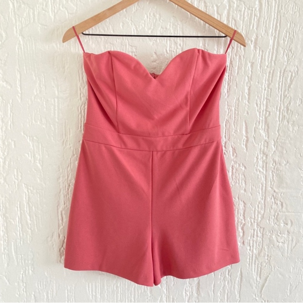Express Pink Coral Strapless Romper Size 8